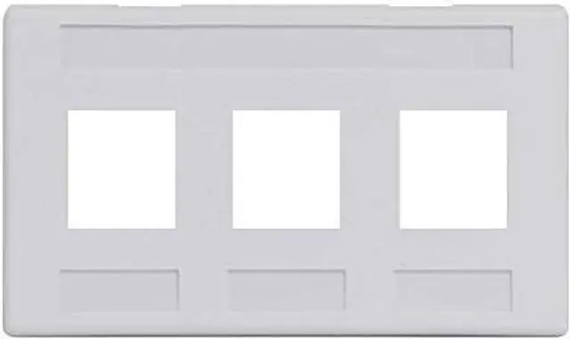 Alt view image 5 of 5 - FACEPLATE- FURNITURE- 3-PORT- WHITE