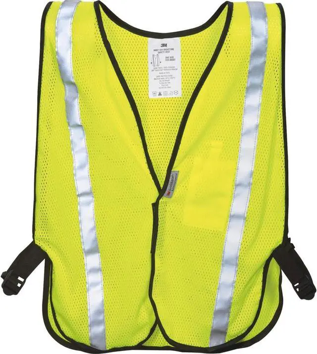 Alt view image 4 of 5 - Safety Vest Reflective Clothing One-Size Adj. Yellow