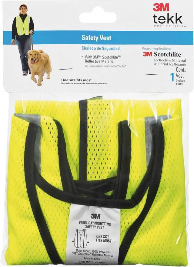 Alt view image 5 of 5 - Safety Vest Reflective Clothing One-Size Adj. Yellow