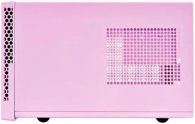 Alt view image 4 of 13 - Pink, ABS bezel, steel body, Mini-ITX, 1x3.5" or 2x2.5", 1x2.5", 1x120 or 140 fan/radiator slot, 1xaudio, 1xMIC, 2xUSB3.0, ATX PSU support