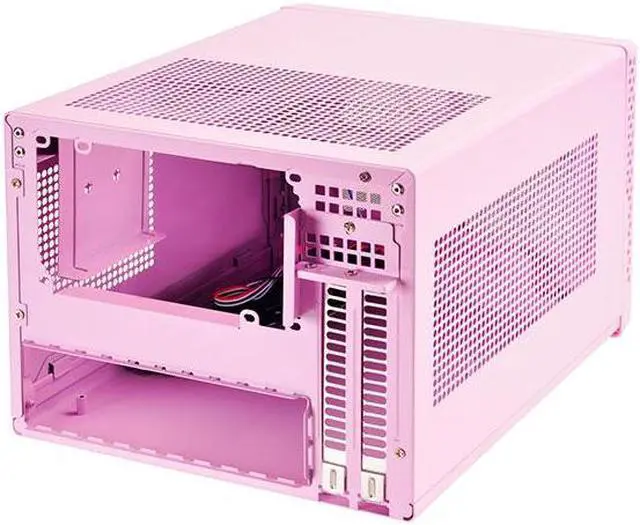 Alt view image 5 of 13 - Pink, ABS bezel, steel body, Mini-ITX, 1x3.5" or 2x2.5", 1x2.5", 1x120 or 140 fan/radiator slot, 1xaudio, 1xMIC, 2xUSB3.0, ATX PSU support