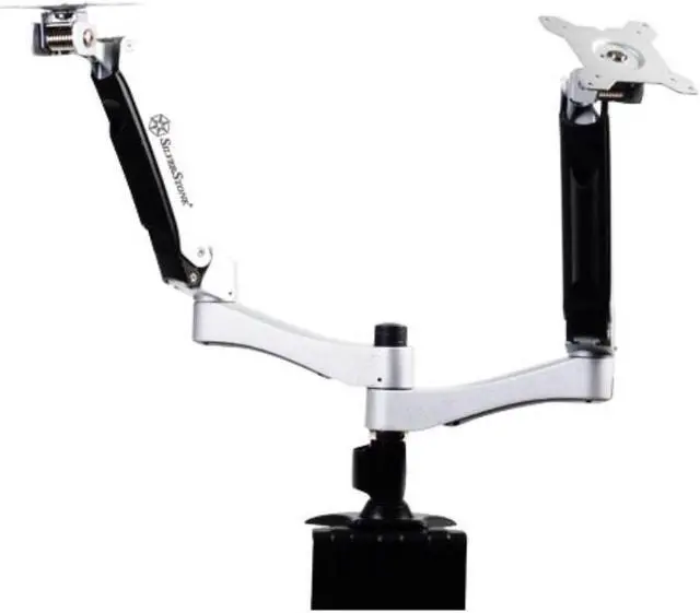 Alt view image 4 of 11 - Silverstone Tek Dual LCD Monitor Desk Mounting Bracket with Articulating Arms up to 24-Inch (ARM22BC)