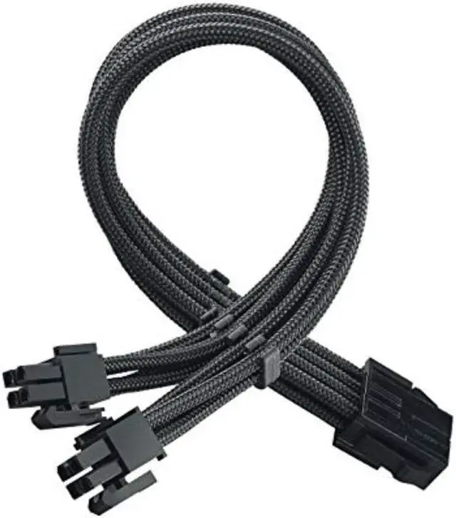 Alt view image 7 of 14 - SST-PP07E-EPS8B,  4+4 pin black sleeve extension cable, 18AWG, black cable comb x 4