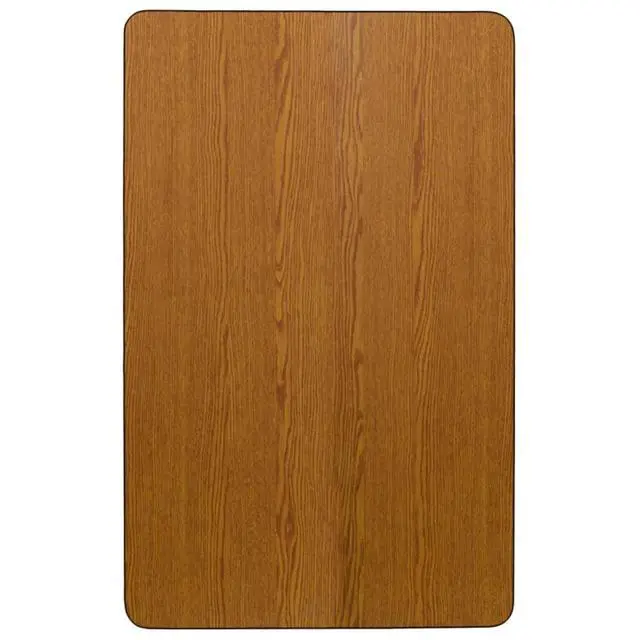 Alt view image 6 of 6 - Flash Furniture XU-A3048-REC-OAK-T-A-GGRectangular Activity Table with Oak Thermal Fused Laminate Top/Standard Height Adjustable Legs