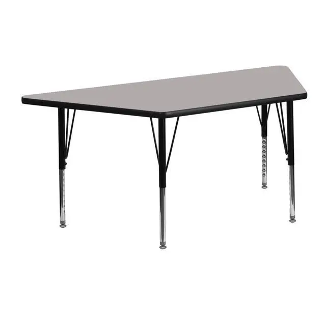 Alt view image 5 of 6 - Flash Furniture XU-A2448-TRAP-GY-H-P-GG Trapezoid Activity Table with High Pressure Grey Laminate Top/Height Adjustable Pre-School Legs