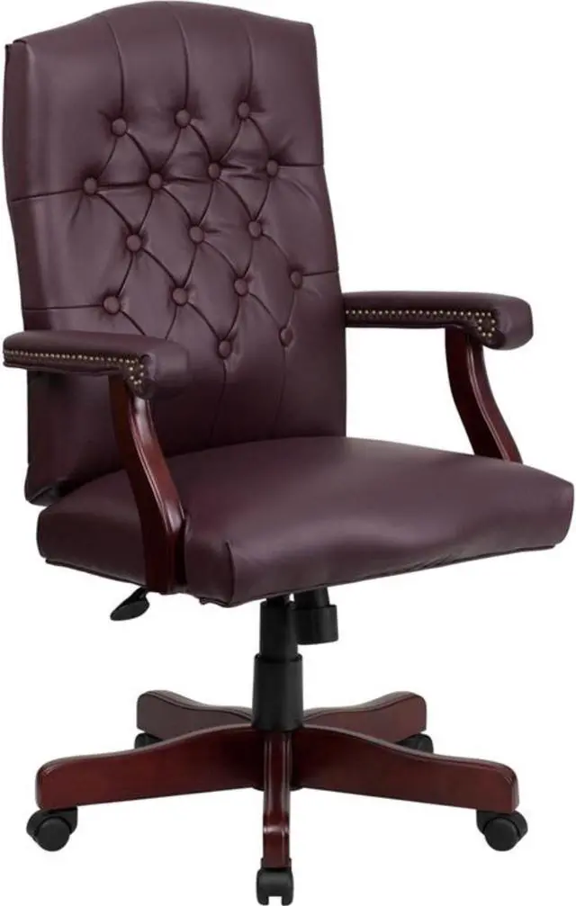 Alt view image 8 of 20 - Martha Washington Burgundy LeatherSoft Executive Swivel Office Chair with Arms