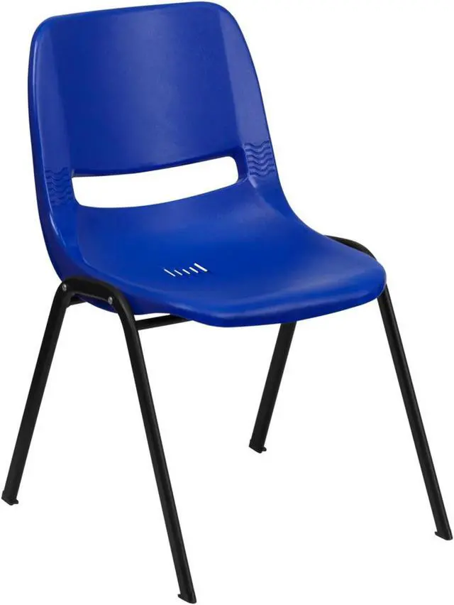 Alt view image 20 of 20 - HERCULES Series 440 lb. Capacity Kid's Black Ergonomic Shell Stack Chair with Chrome Frame and 14" Seat Height