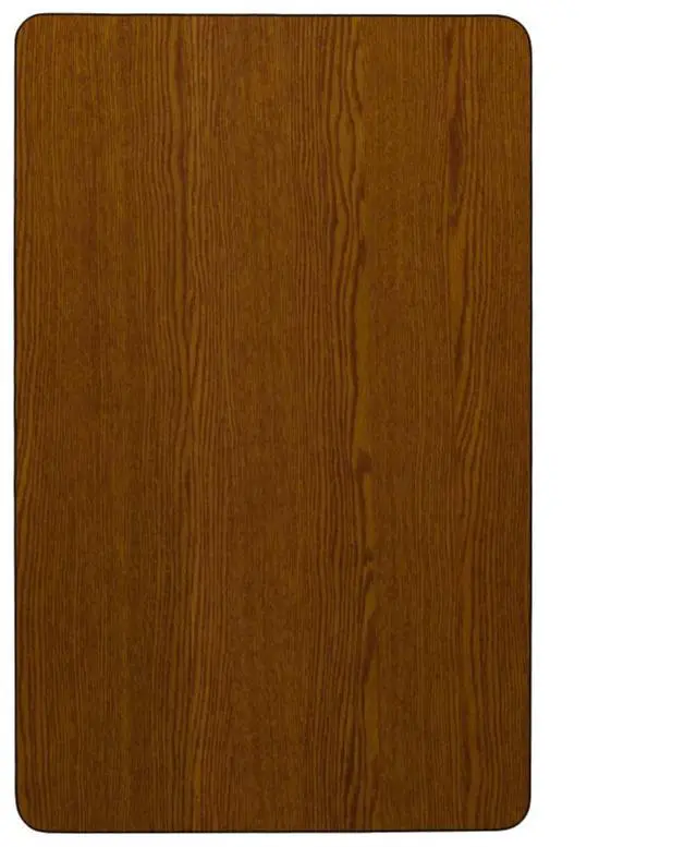 Alt view image 6 of 8 - Flash Furniture Mobile 24 by 48-Inch Rectangular Activity Table with 1.25-Inch Thick High Pressure Oak Laminate Top and Height Adjustable Pre-School Legs