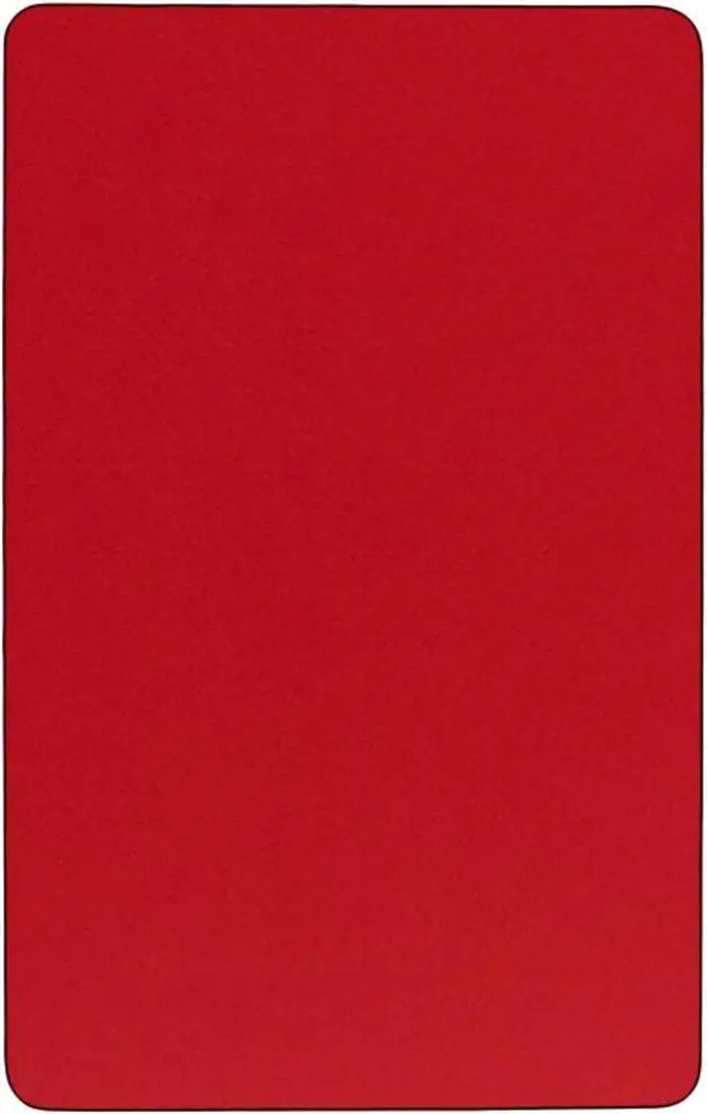 Alt view image 6 of 8 - Flash Furniture Mobile 24 by 60-Inch Rectangular Activity Table with 1.25-Inch Thick High Pressure Red Laminate Top and Height Adjustable Pre-School Legs
