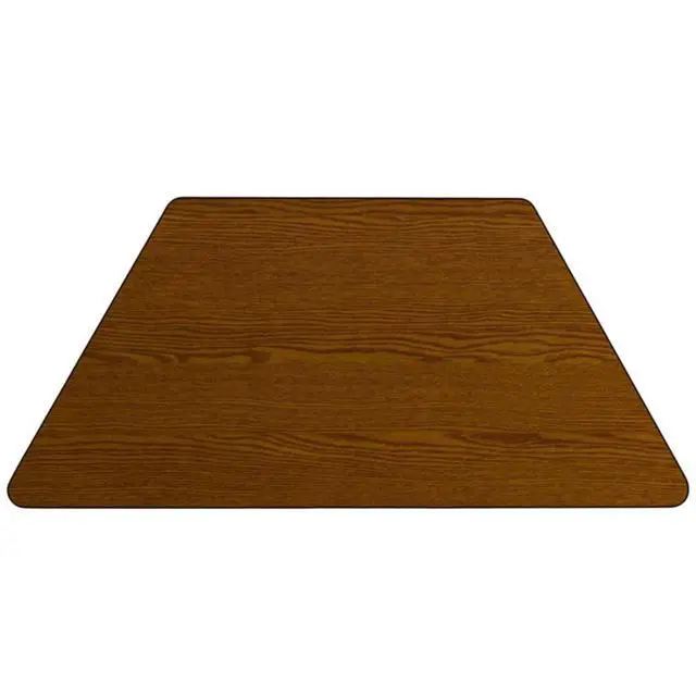 Alt view image 6 of 6 - Flash Furniture Mobile 24 by 48-Inch Trapezoid Activity Table with 1.25-Inch Thick High Pressure Oak Laminate Top and Standard Height Adjustable Legs