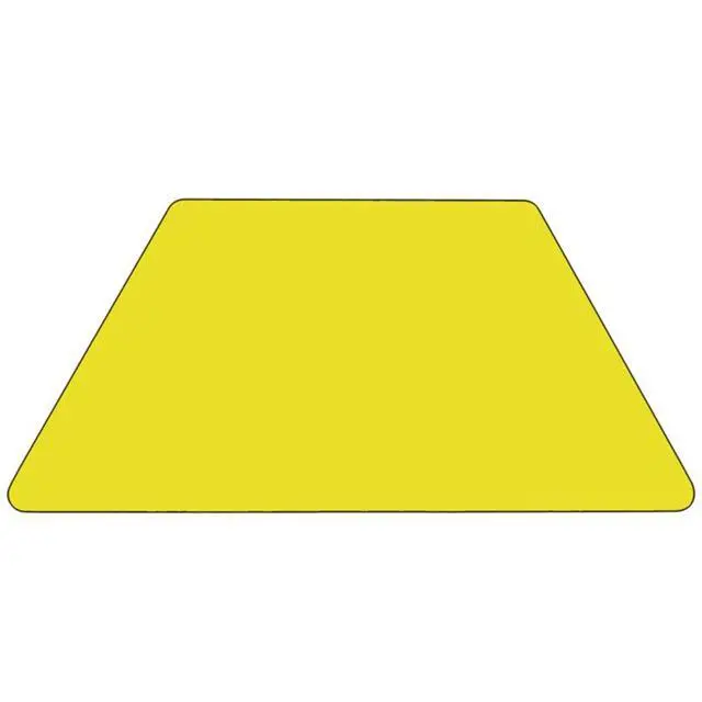 Alt view image 6 of 6 - Flash Furniture Mobile 24 by 48-Inch Trapezoid Activity Table with 1.25-Inch Thick High Pressure Yellow Laminate Top and Standard Height Adjustable Legs