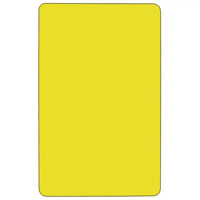 Alt view image 6 of 8 - Flash Furniture Mobile 24 by 48-Inch Rectangular Activity Table with 1.25-Inch Thick High Pressure Yellow Laminate Top and Height Adjustable Pre-School Legs