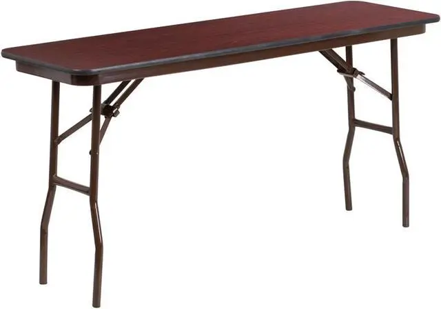 Alt view image 20 of 20 - 5-Foot Mahogany Melamine Laminate Folding Training Table