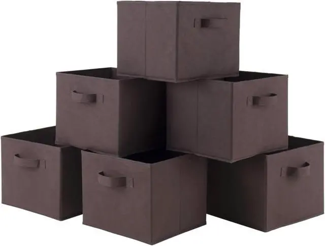 Alt view image 15 of 15 - Capri Set of 6 Foldable Chocolate Fabric Baskets