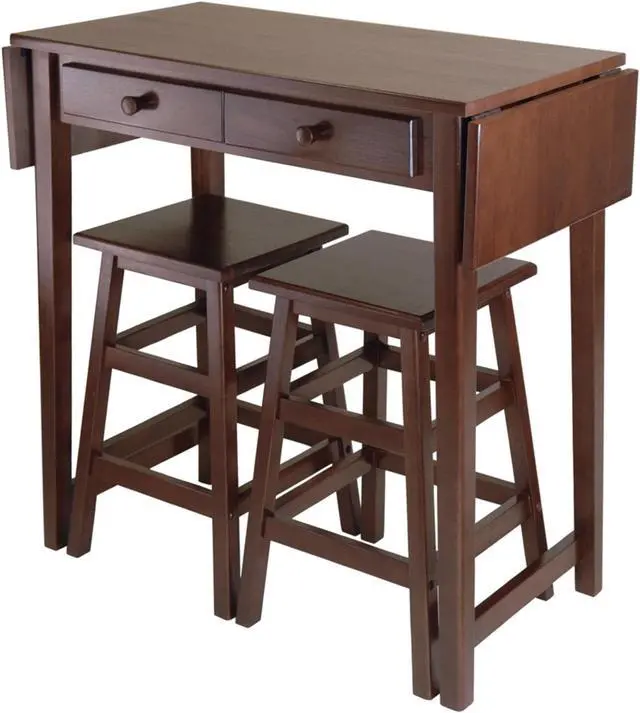 Alt view image 12 of 12 - Mercer Double Drop Leaf Table with 2 Stools