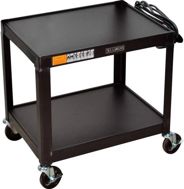 Alt view image 5 of 5 - Luxor AV26 Steel 26" Fixed Height AV Cart Black