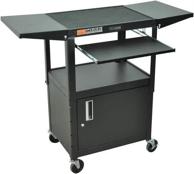 Alt view image 10 of 10 - Luxor AVJ42KBCDL Adjustable Height Cart