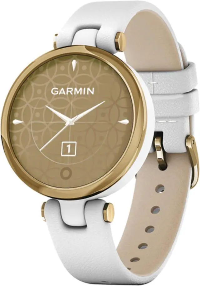 Alt view image 17 of 18 - Garmin Lily Classic Edition, Light Gold Bezel w White Case & Italian Leather Band Watch