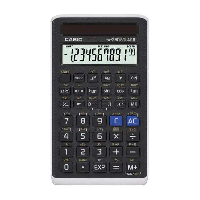 Alt view image 8 of 8 - Casio Scientific Calculator 10-2 Digit 63/100"Wx2-9/10"Lx5"H BK FX260SOLARII