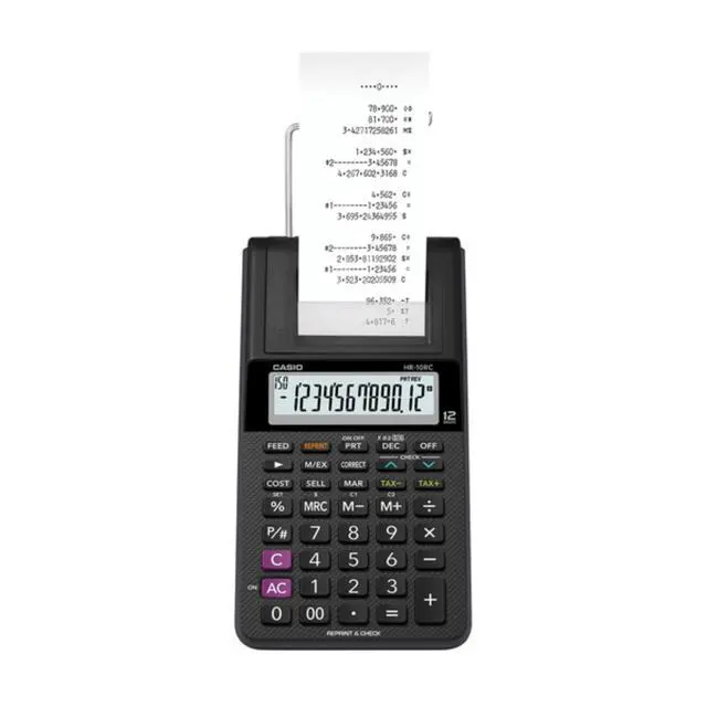 Alt view image 17 of 17 - Casio HR-10RC 12-Digit Printing Calculator Black 24396585
