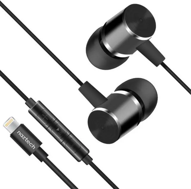 Alt view image 7 of 7 - Naztech 14203 Platinum MFi Lightning Earphones - Black