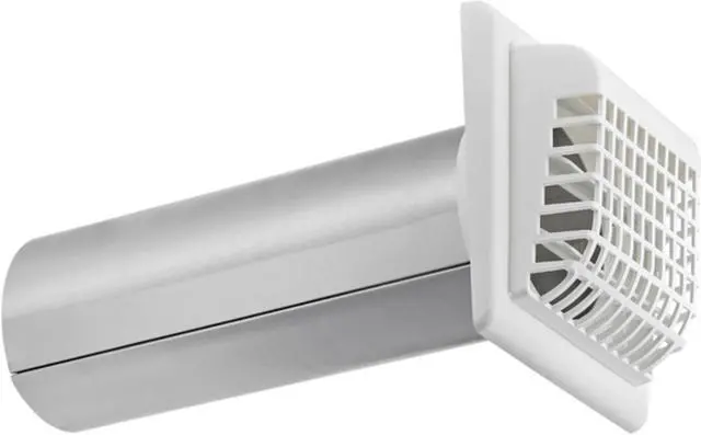 Main image of Lambro 267WG 4-In. White Plastic Louvered Vent with Tail Piece and Bird/Rodent Guard