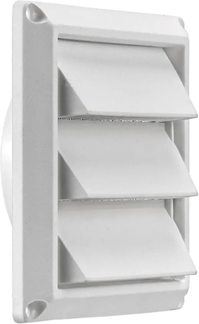 Main image of Lambro 604W 4-In. White Plastic Air Intake Louver Vent