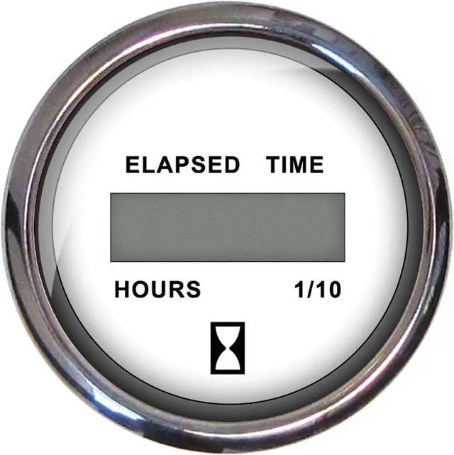 Alt view image 7 of 7 - Faria Chesapeake SS 2" Digital Hourmeter - (10,000 Hours) (12-32 VDC) - White