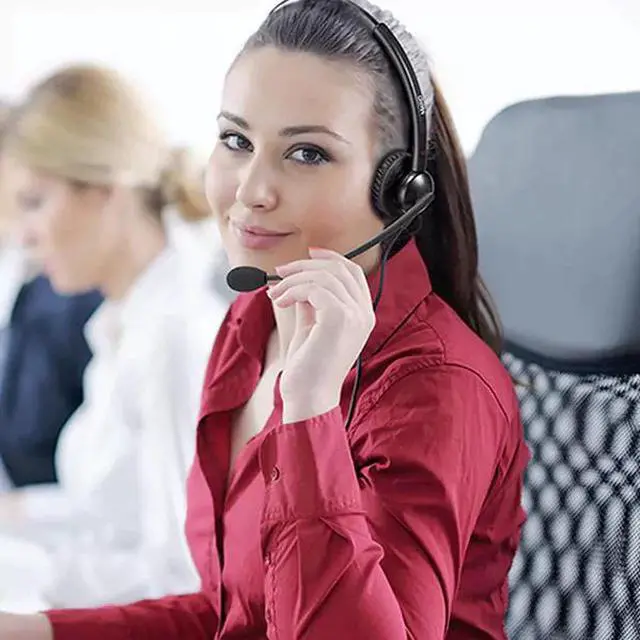 Alt view image 3 of 3 - Duo Call Center Office Headphones with RJ9 Jack & 3.5mm Connector for Landline Phone Cell Phone PC Laptop