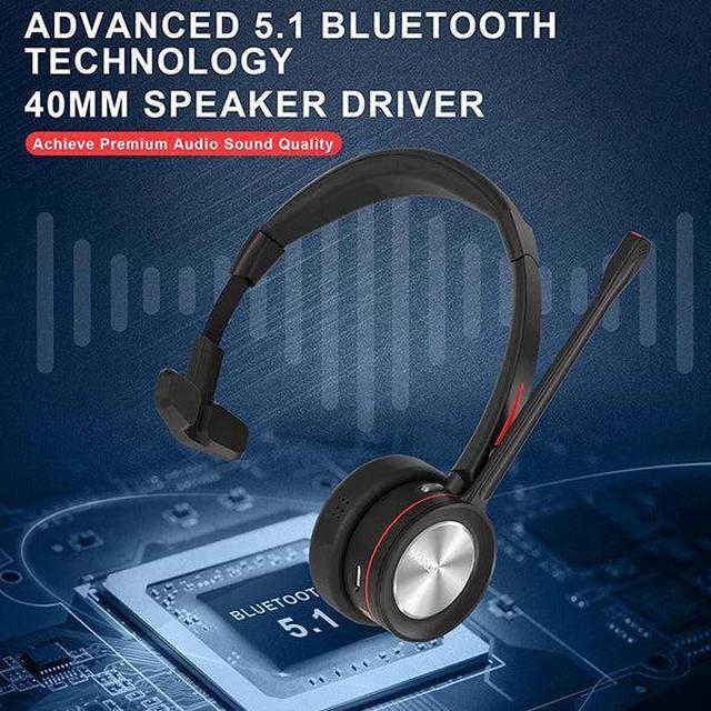 Project Retro Bluetooth Headset,Wireless Headphones with Microphone Cell  Phone,Office Bluetooth Headset,On Ear Headphones Call Center,Truck Driver 