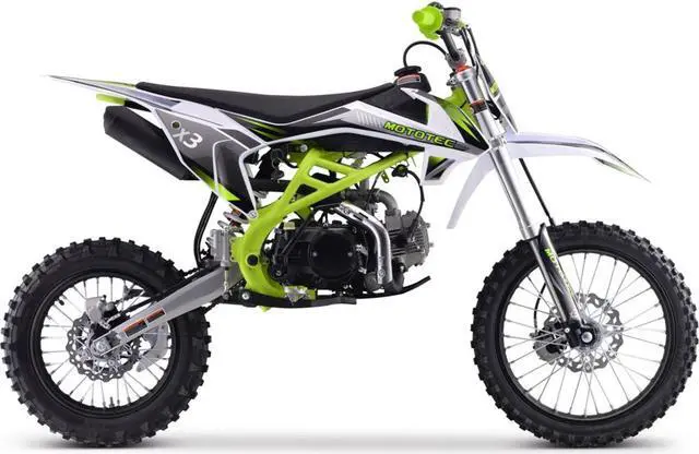Alt view image 6 of 13 - MotoTec X3 125cc 4-Stroke Gas Dirt Bike Green