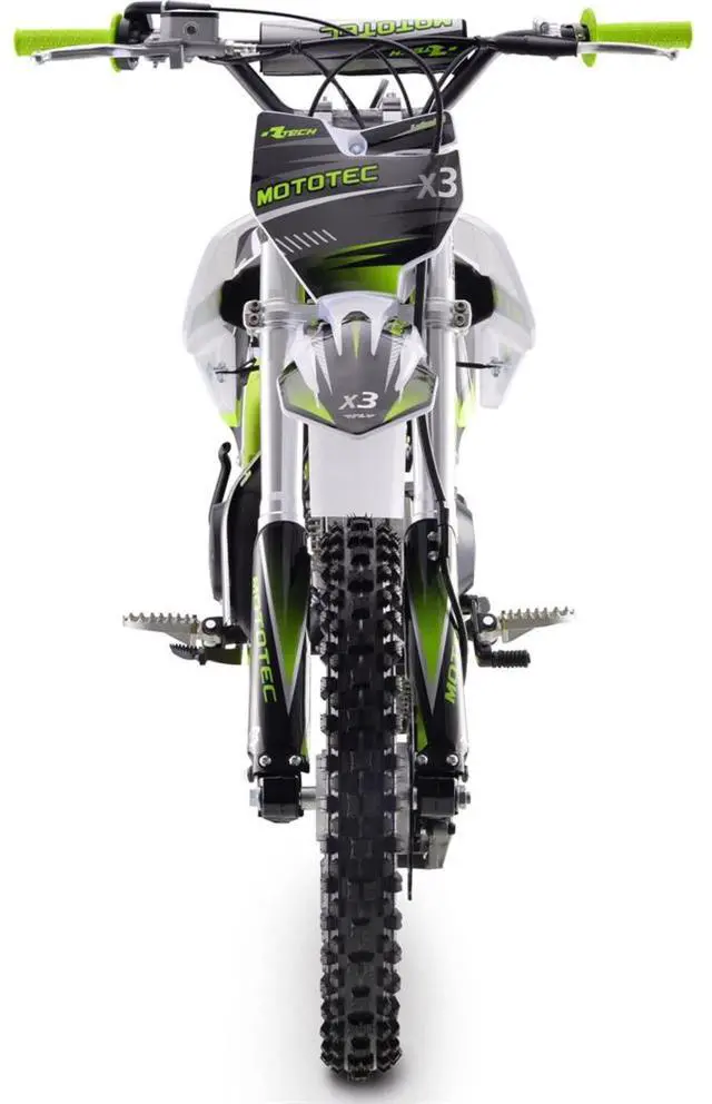 Alt view image 7 of 13 - MotoTec X3 125cc 4-Stroke Gas Dirt Bike Green
