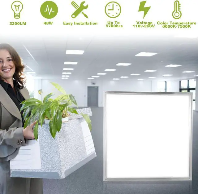 Alt view image 3 of 6 - 48W 22FT LED Panel Light 3200LM 7500K Ceiling Lighting 150W Equivalent LED Troffer Recessed Edge-Lit