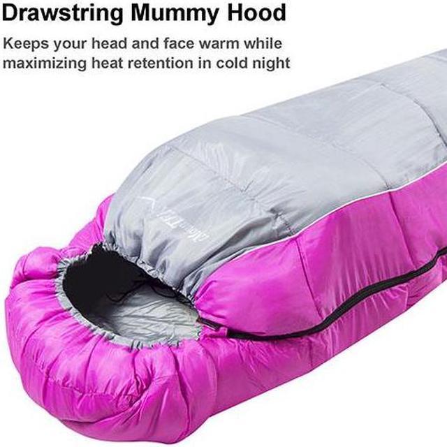 Alt view image 2 of 6 - Mummy Sleeping Bag Camping Sleeping Bags for Adults Outdoor Soft Thick Water-Resistant Moisture-proof Sleep Bag 23-50 Suitable for Spring Autumn Winter Seasons