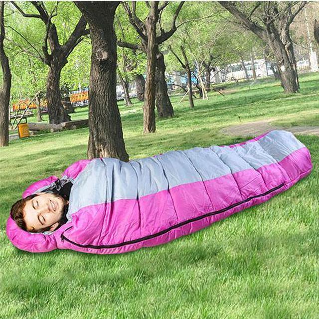 Alt view image 5 of 6 - Mummy Sleeping Bag Camping Sleeping Bags for Adults Outdoor Soft Thick Water-Resistant Moisture-proof Sleep Bag 23-50 Suitable for Spring Autumn Winter Seasons