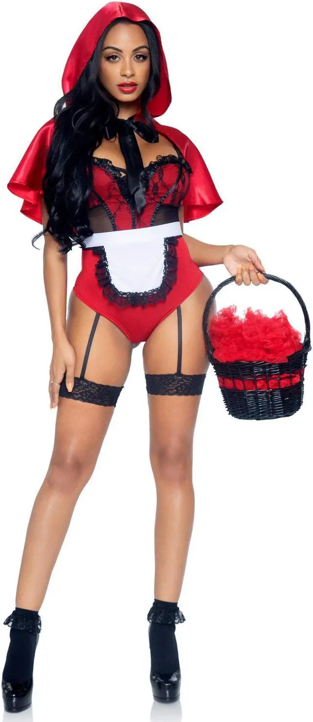 Alt view image 3 of 3 - 3 PC Naughty Miss Red, include - LARGE / RED