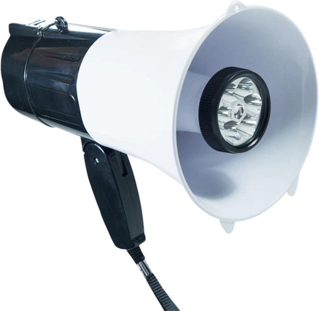 Alt view image 8 of 11 - 5 Core Megaphone Bullhorn Speaker 30W Professional Bull Horn Battery Power Cheer Megafono 800 Yard Range Loudspeaker w Siren LED Light Recording Ergonomic Handle for Coaches Football Baseball