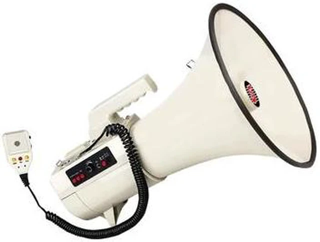 Alt view image 10 of 10 - 5Core Megaphone Bullhorn Speaker 100W Professional Bull Horn Battery Power Cheer Megafono 2000 Yard Range Loudspeaker W Siren Recording Ergonomic Handle for Coaches Football Baseball - 4501 USB