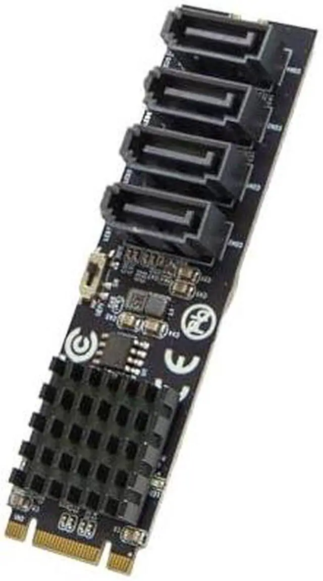 Alt view image 6 of 6 - 4 port RAID SATA III 6Gbp/s to M.2 B+M Key Adapter PCI-e 3.0 x2 bandwith
