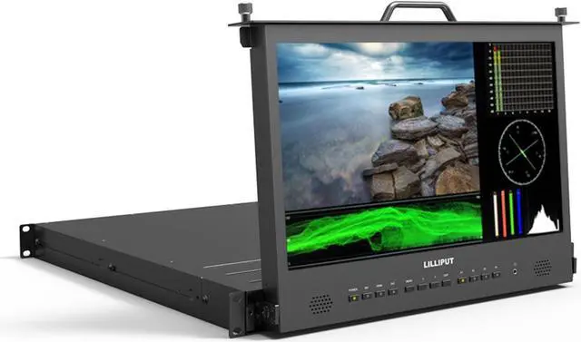 Alt view image 14 of 15 - LILLIPUT 17.3" RM-1730/S 1RU Pull-out Monitor 1920×1080 300cd/m500CD/M² brightness 700:1 contrast 3G-SDI, HDMI, DVI, Audio & Tally inputs, SDI and HDMI cross conversion
