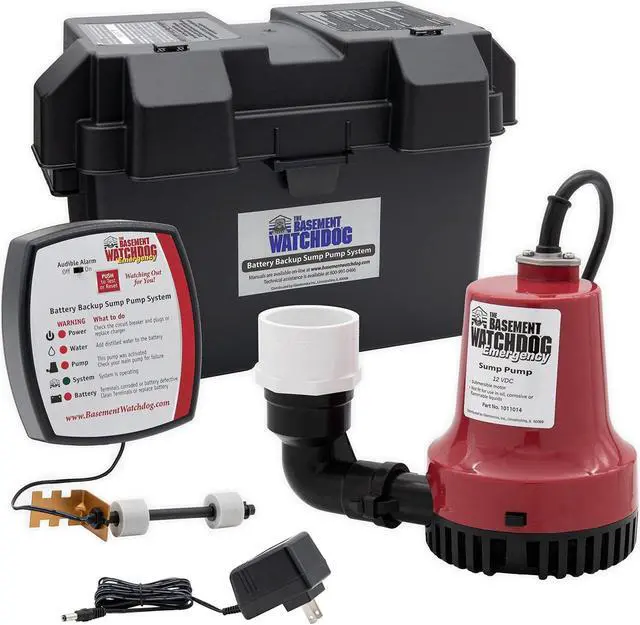 Alt view image 3 of 3 - Basement Watchdog 1/4 hp 2,000 gph Thermoplastic Dual Reed Battery Backup Sump Pump - Total Qty: 1