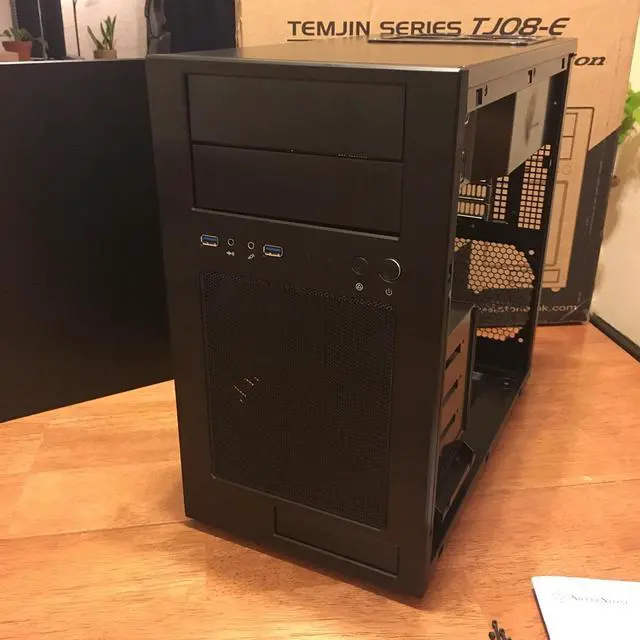 Alt view image 2 of 8 - silverstone tek micro-atx mini-dtx, mini-itx mid tower computer case with aluminum front panel and steel body tj08b-e-usa
