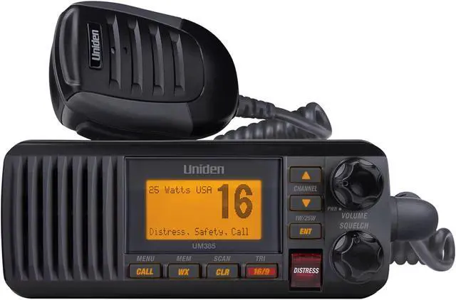 Alt view image 12 of 13 - UNIDEN - UM385BK 25 WATT FIXED MOUNT CLASS D SUBMERSIBLE VHF MARINE RADIO WITH 4 DIGIT & "B" CHANNELS -BLACK