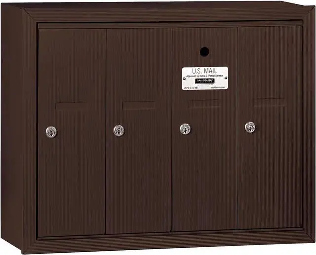Alt view image 8 of 8 - SALSBURY INDUSTRIES 3504ZSU Mailbox, Bronze, Powder Coated, 4 Doors, Surface, -