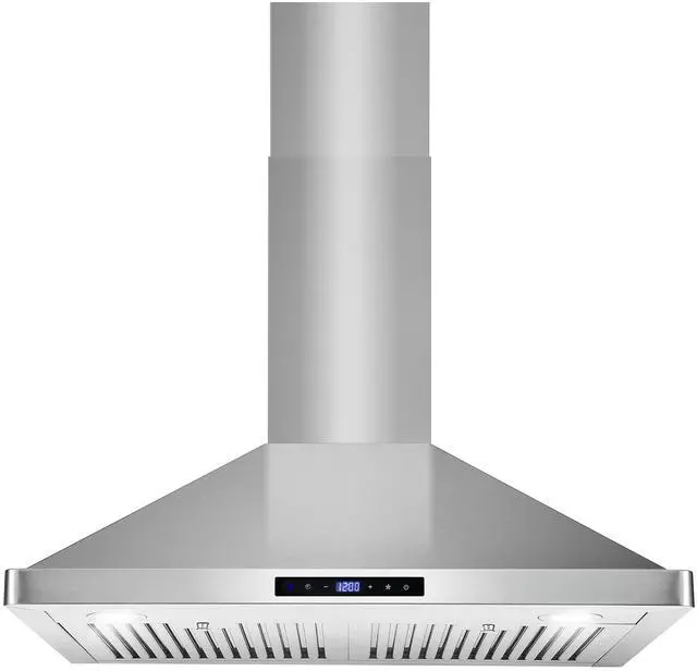 Alt view image 3 of 3 - cosmo cos-63175s wall mount range hood with ducted convertible ductless (no kit included), ceiling chimney-style stove vent, leds light, permanent filter, 3 speed fan in stainless steel (30 inch)