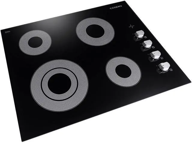 Main image of Cosmo 24" Electric Ceramic Glass Cooktop With 4 Elements, Dual Zone Element