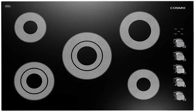 Main image of 36" Electric Ceramic Glass Cooktop, Black With 5 Surface Burners