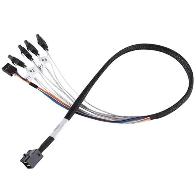 Main image of 12Gb MiniSAS HD SFF-8643 to SATA 7pin+SIDEBAND cable 0.5M