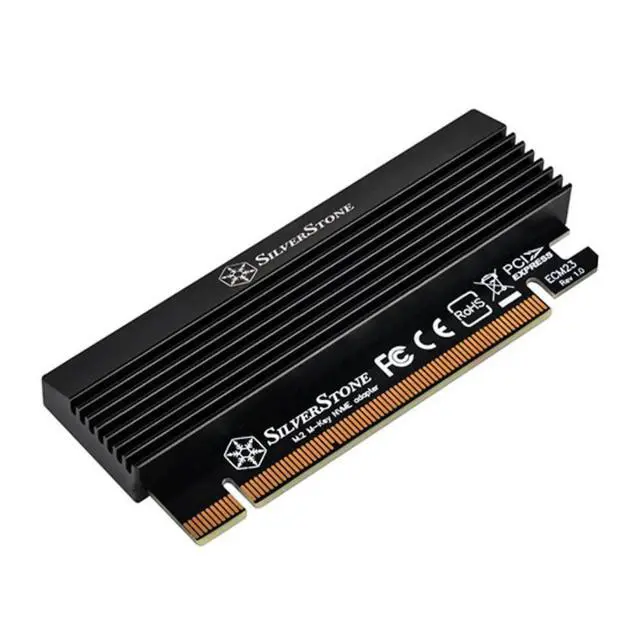Alt view image 2 of 9 - M.2 NVMe SSD to PCIe Gen 3 X16 with heatsink and thermal pad adapter card, support up to 22X80mm M.2 SSD(M key)