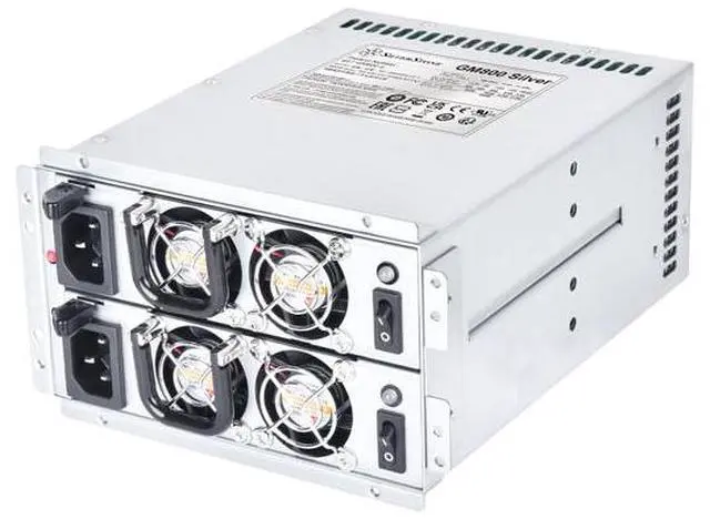 Alt view image 7 of 14 - Silverstone GM800 Silver Cybenetics Silver 800W mini redundant power supply